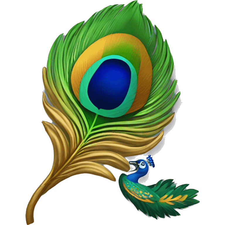 Peacock feather and lord Krishna emoji