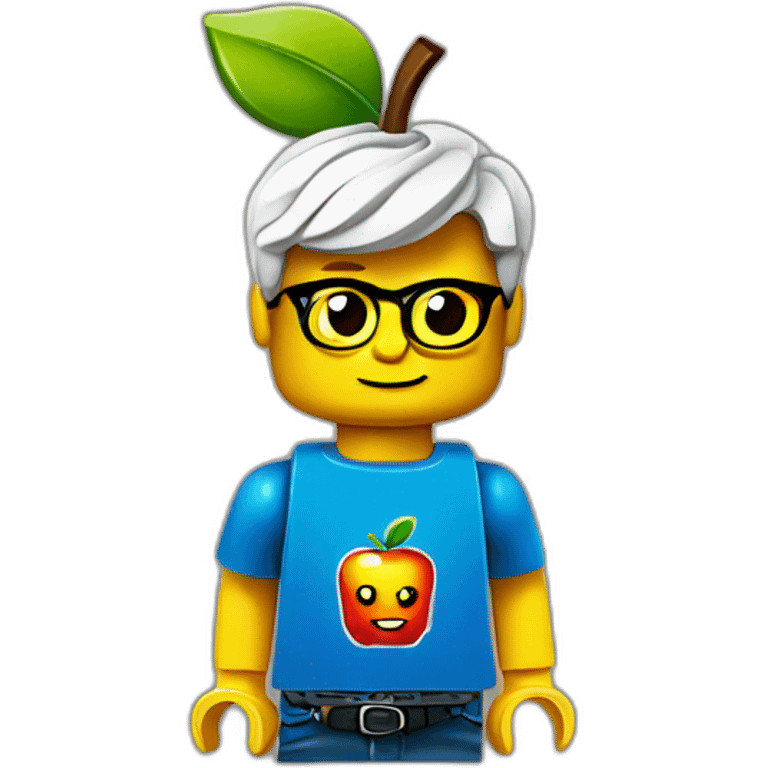 lego Tim cook with an apple logo tee-shirt emoji