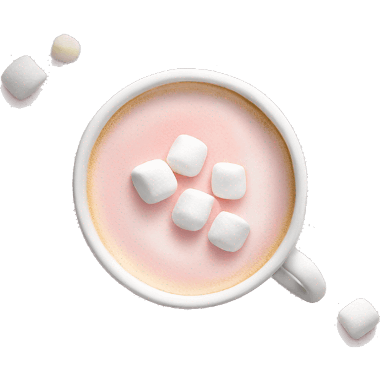 Light Pink mug of latte with marshmallows  emoji