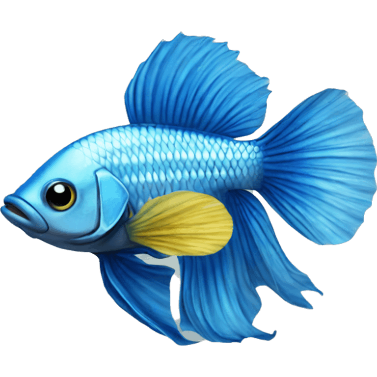 yellow fin blue betta fsh emoji