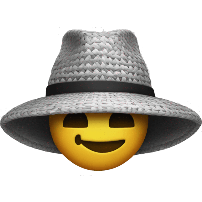 black-and-white woven hat emoji