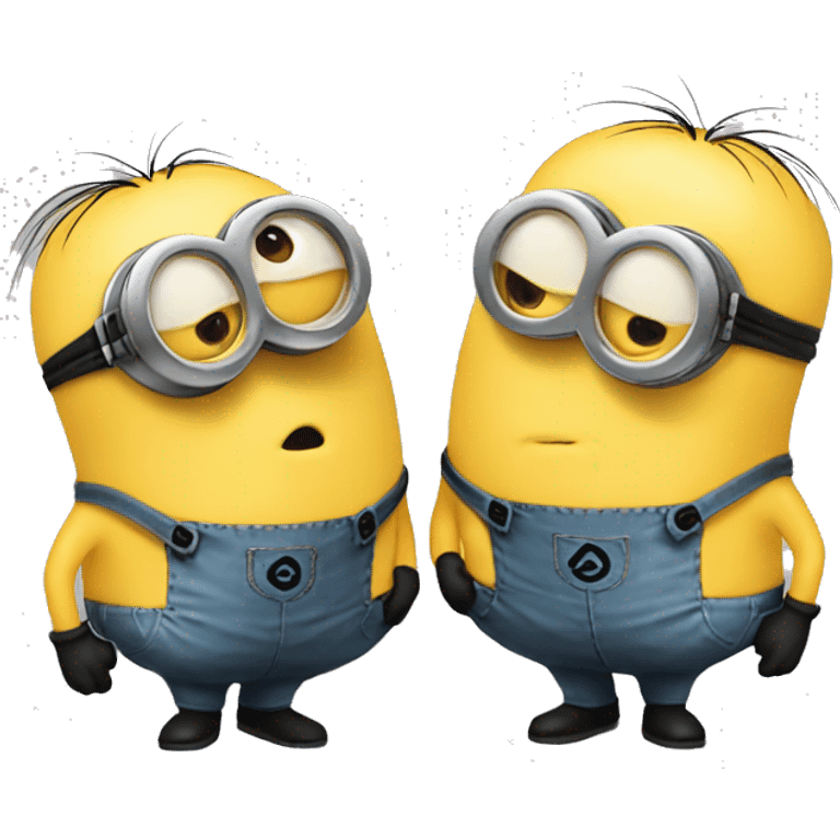 Two minions kissing emoji