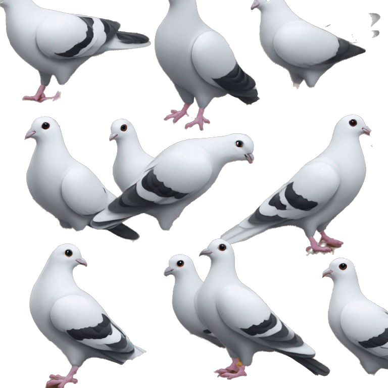 pigeons picking grain feed  emoji