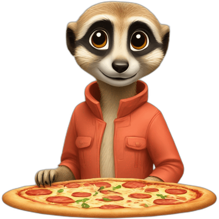 meerkat preparing pizza emoji