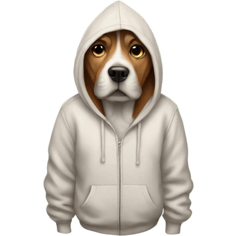 Dog wearing a hoodie emoji