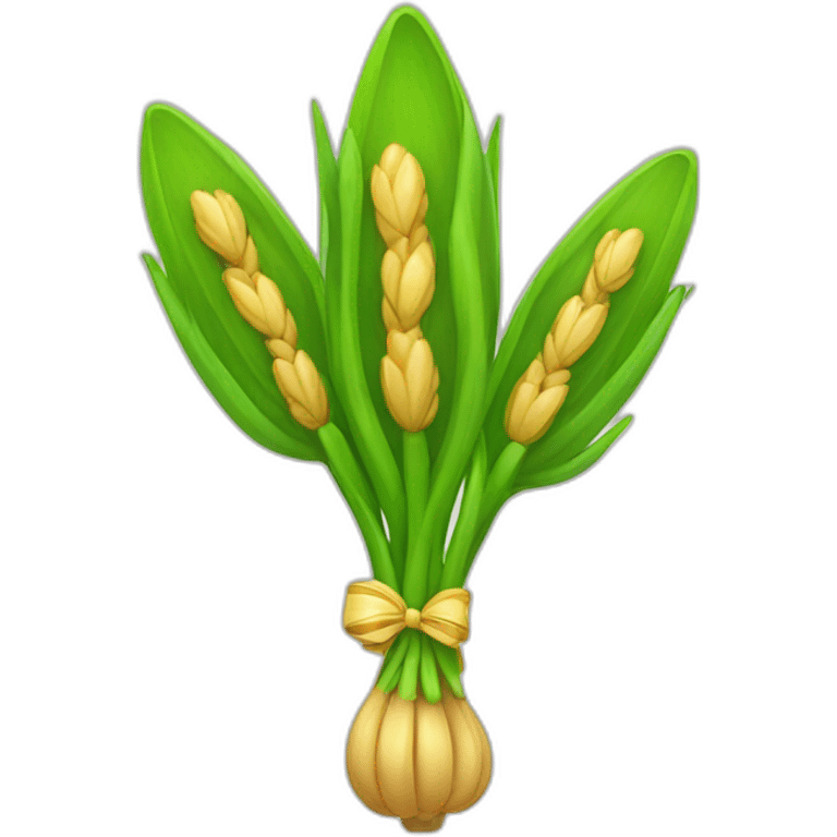 green sprouting wheat with bow emoji