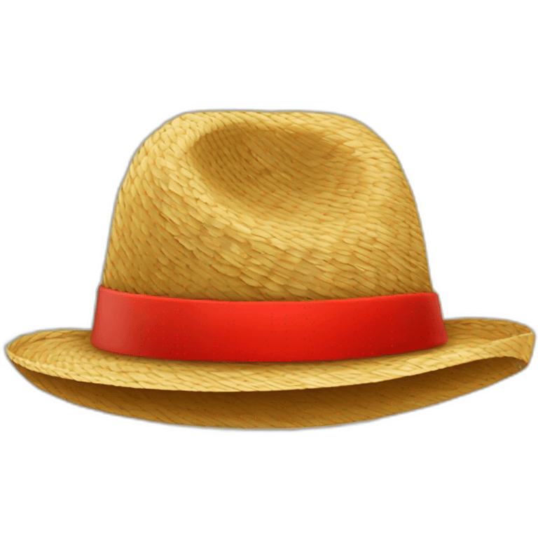 Chapeau de paille avec bande rouge emoji