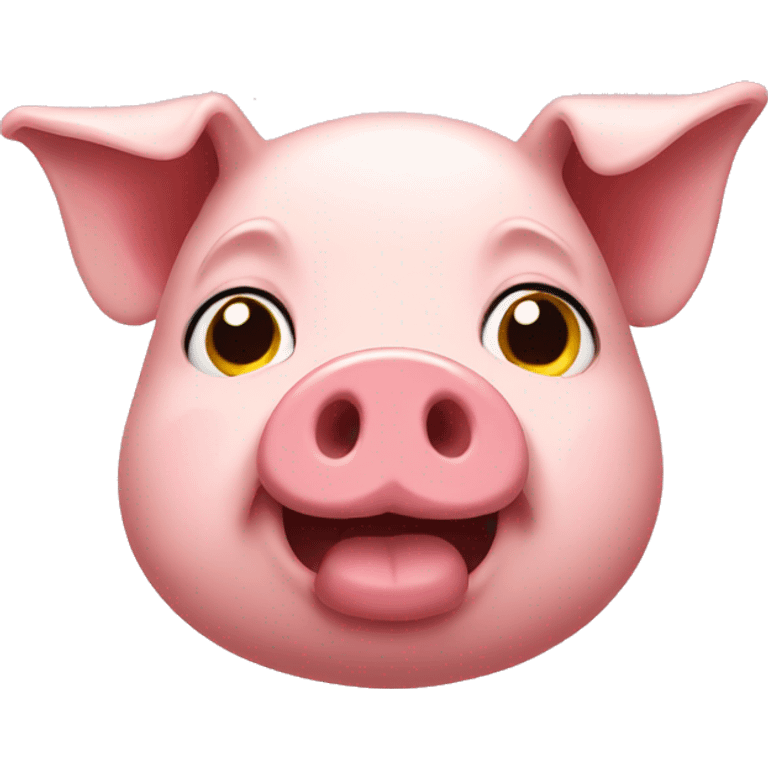 Awkward pig emoji