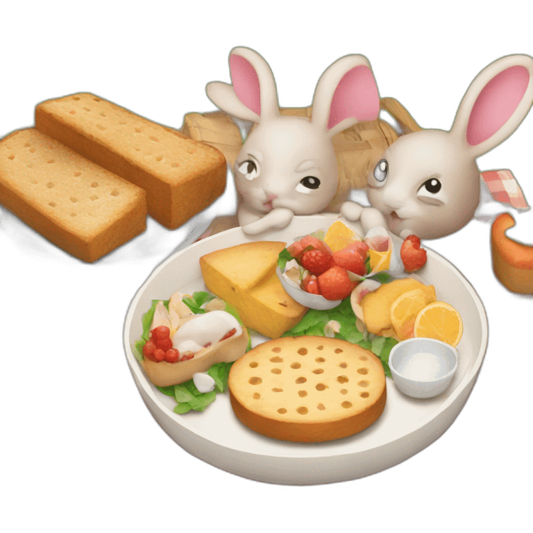 picnic with rabbits emoji