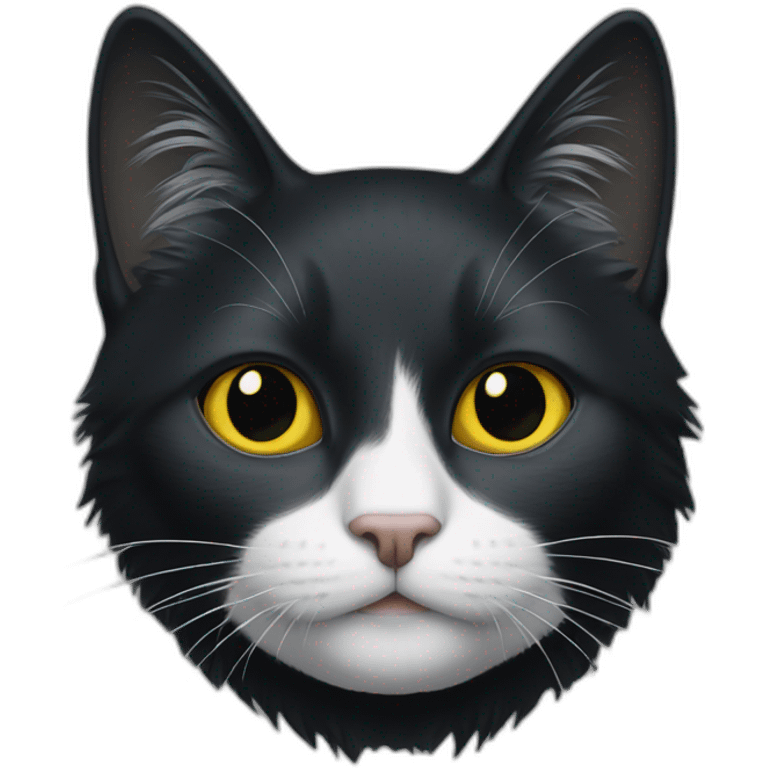 Un chat noir et blanc emoji