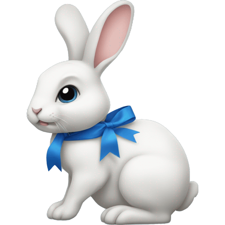 Rabbit with blue ribbon  emoji