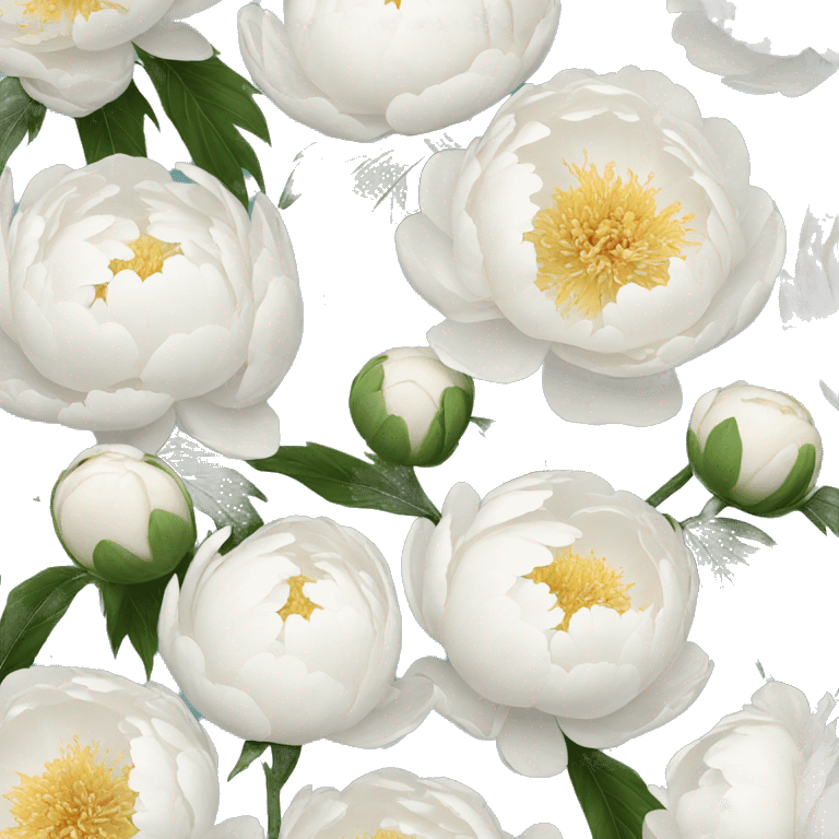 White peonies emoji