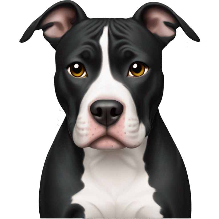 Black with white spot pitbull emoji