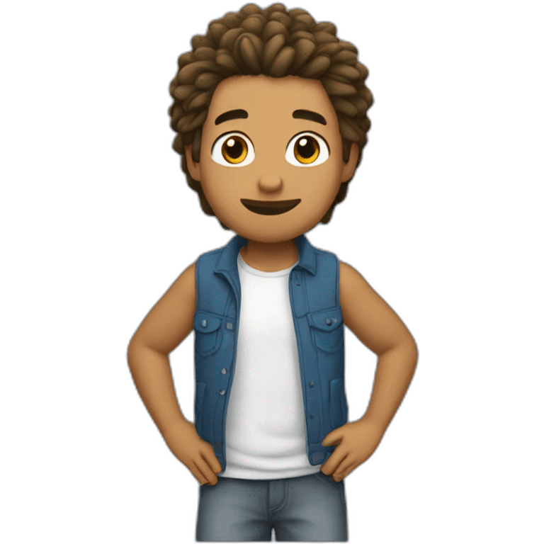 joven pelo rubio con jabalíes emoji