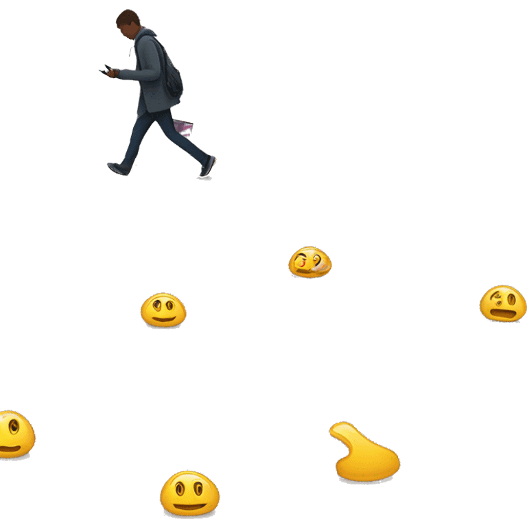 Person walking while Using phone has fall on ground  emoji