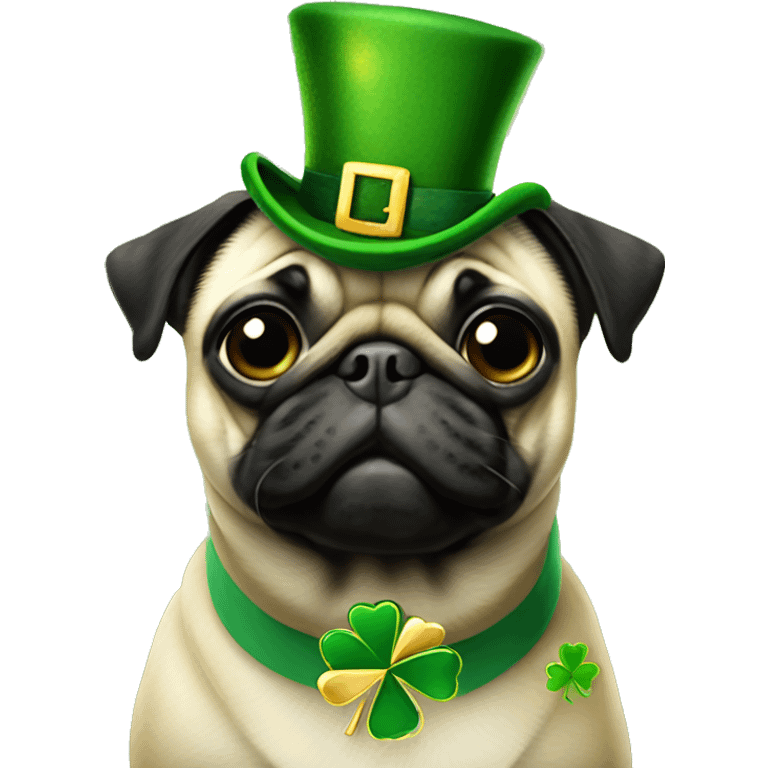 St Patrick’s day pug emoji