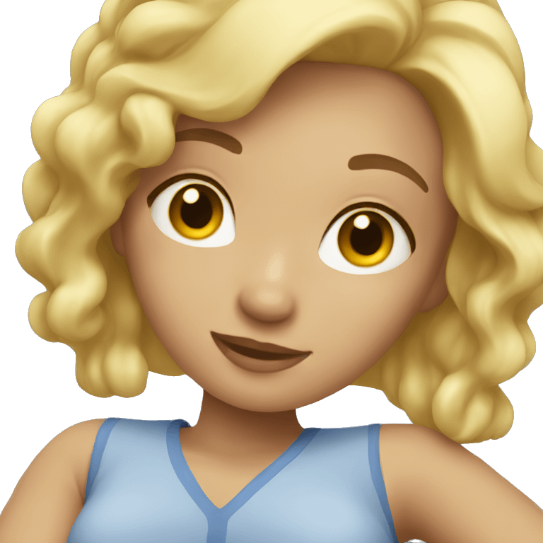 blonde relaxing emoji