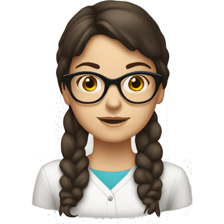 brunette girl with glasses clean gir emoji