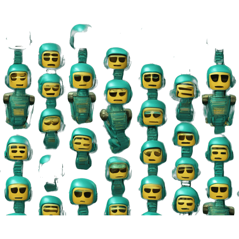 Teal LED DaftPunk-style robot talk box emoji