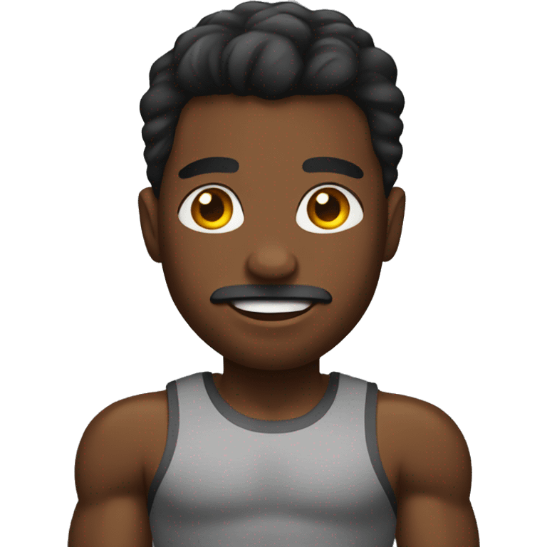 black man with muscles emoji