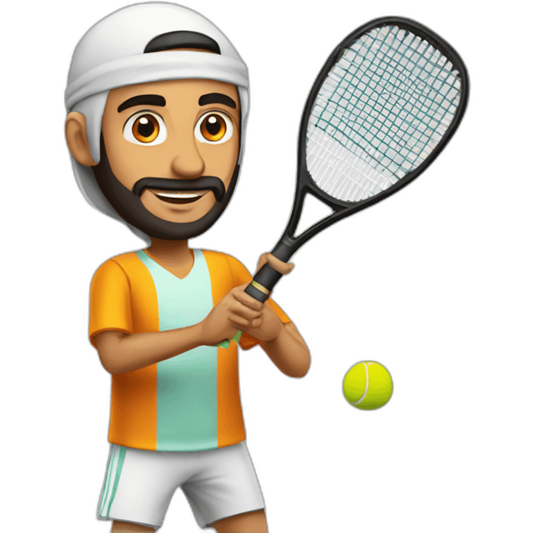 Arab man playing padel tennis emoji