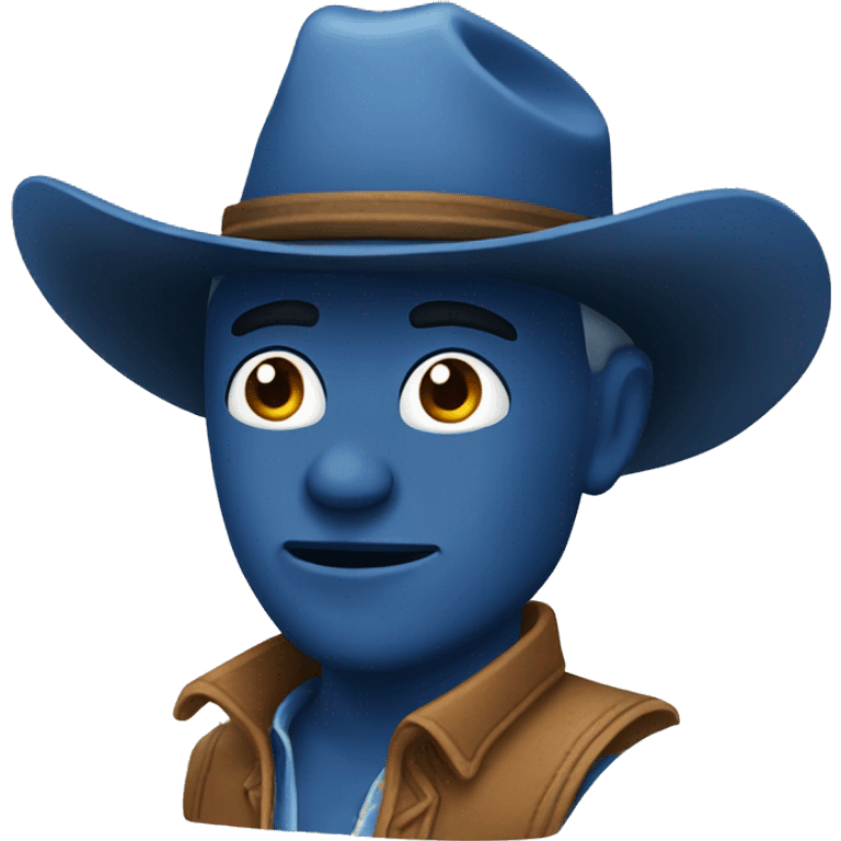 Blue face cowboy emoji