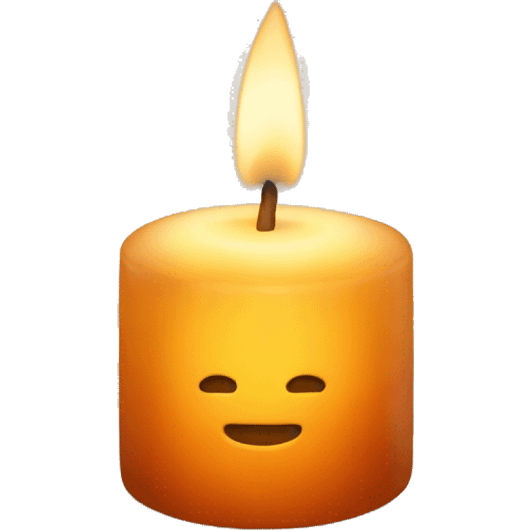 A amber colour round shape candle emoji