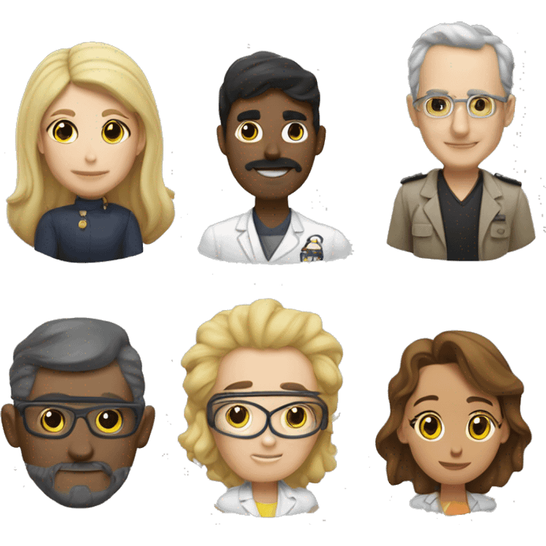 creame dos exploradores, uno de ellos que sea chica y otro chico y un profesor villano emoji