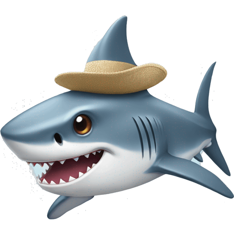 shark with hat emoji