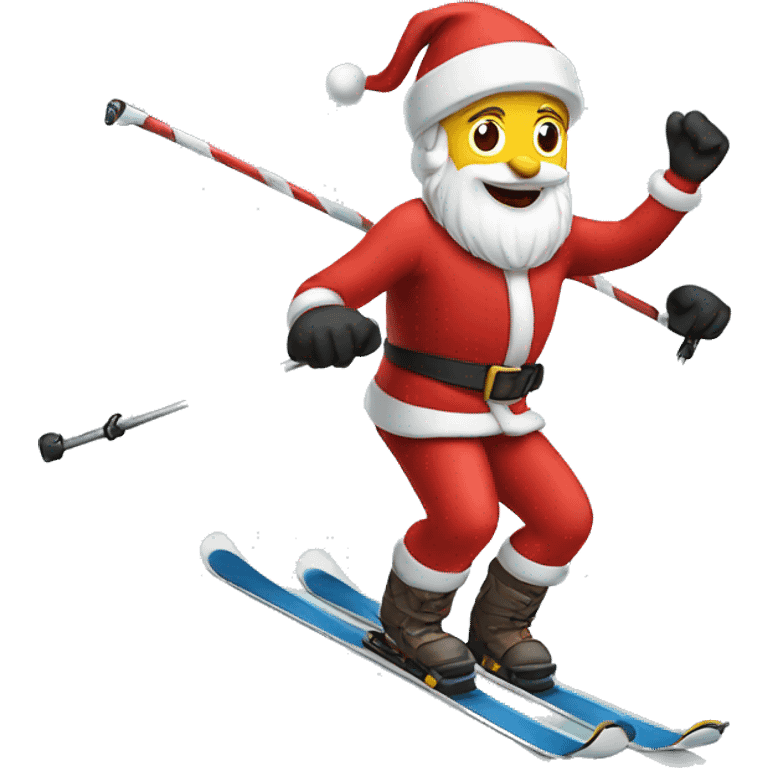 Santa skiing emoji