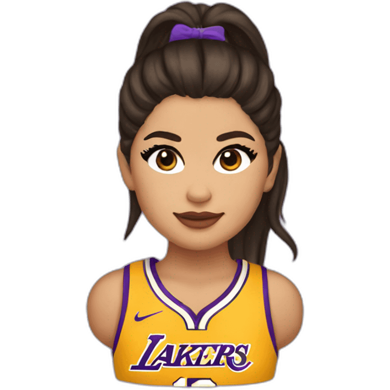 selena gomez wearing lakers jersey emoji