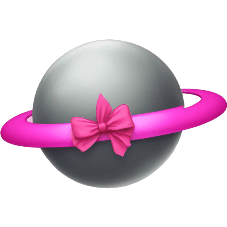 saturn with a pink bow emoji