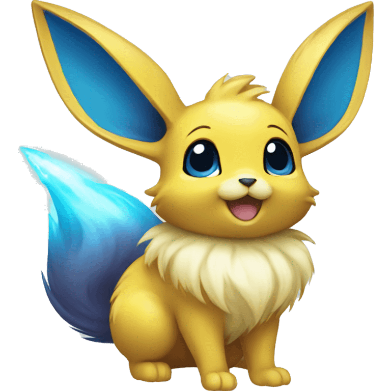 Shiny Colorful Yellow Blue Electric Mouse Eevee emoji