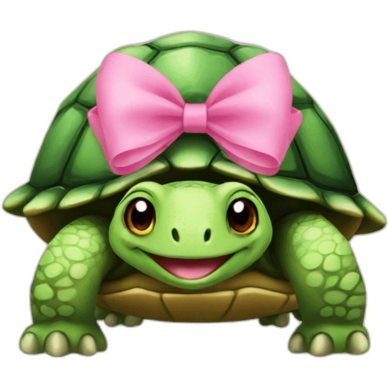 turtle with a pink bow emoji