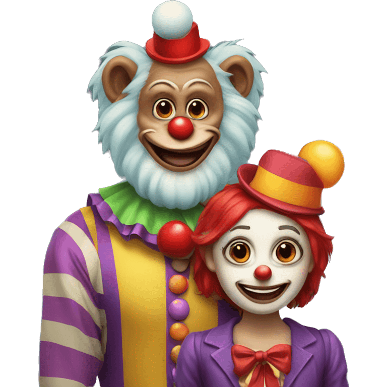 clown and monkey couple emoji