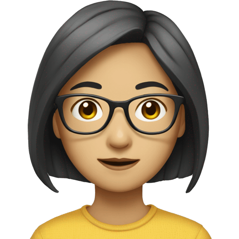 asian girl with glasses  emoji