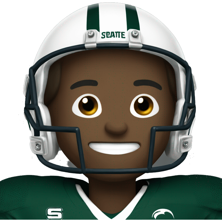 Happy Michigan State football player emoji