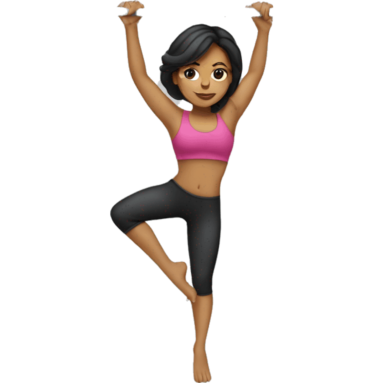 Hispanic woman doing pole fitness  emoji