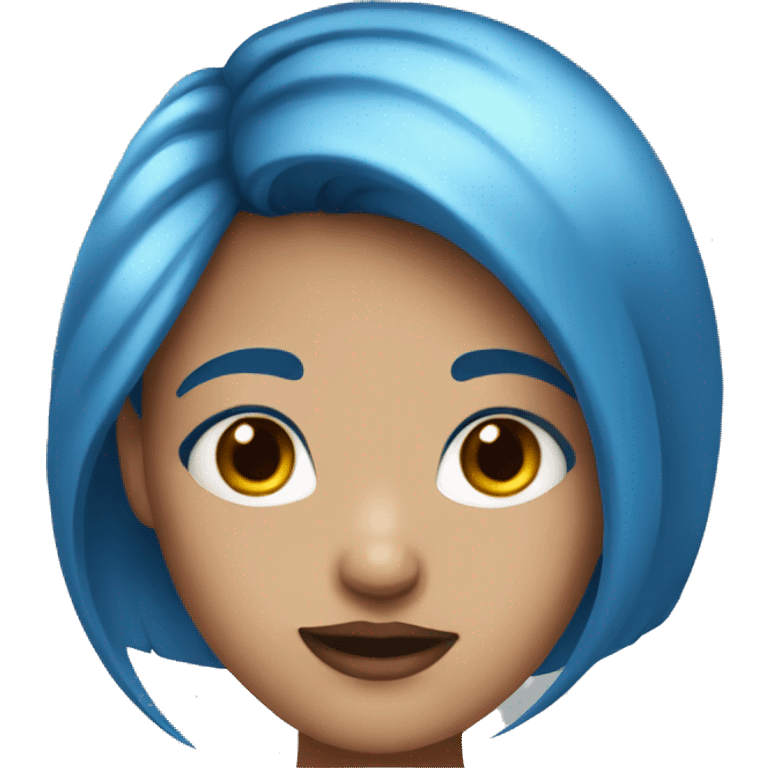 girl with blue hair and mole above lip emoji