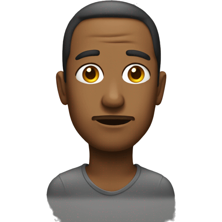 thoughtful portrait of a solo figure as an emoji  emoji