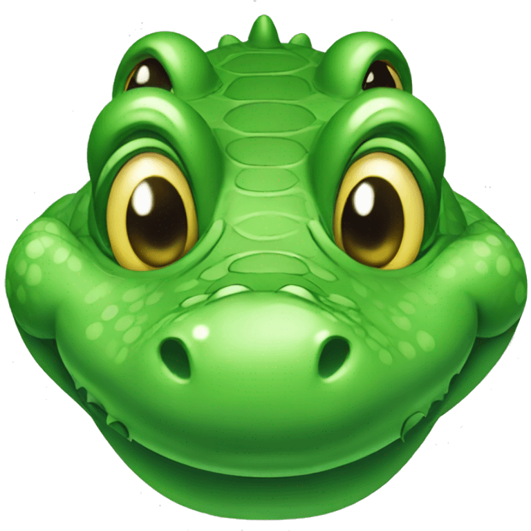 cute chubby green crocodile head emoji