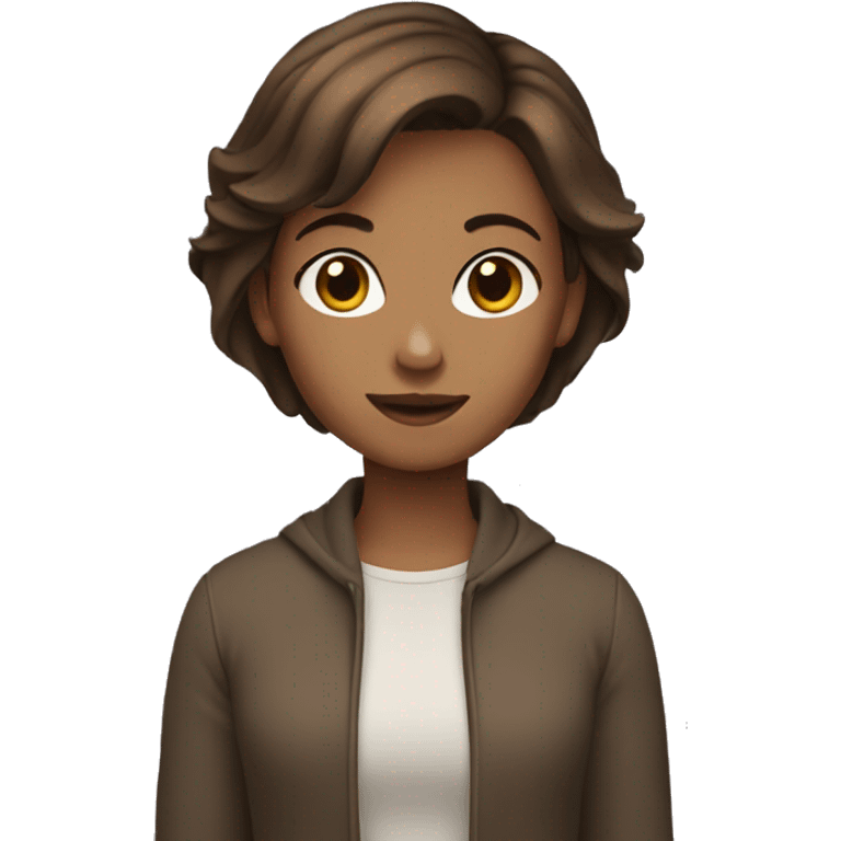 Girl with brown short hair emoji