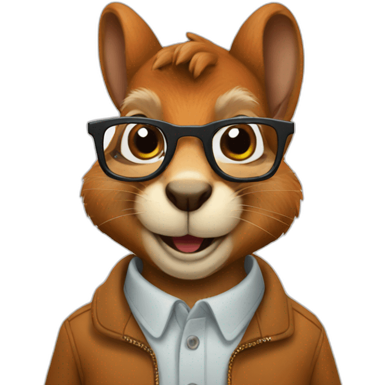 Squirrel with glasses emoji