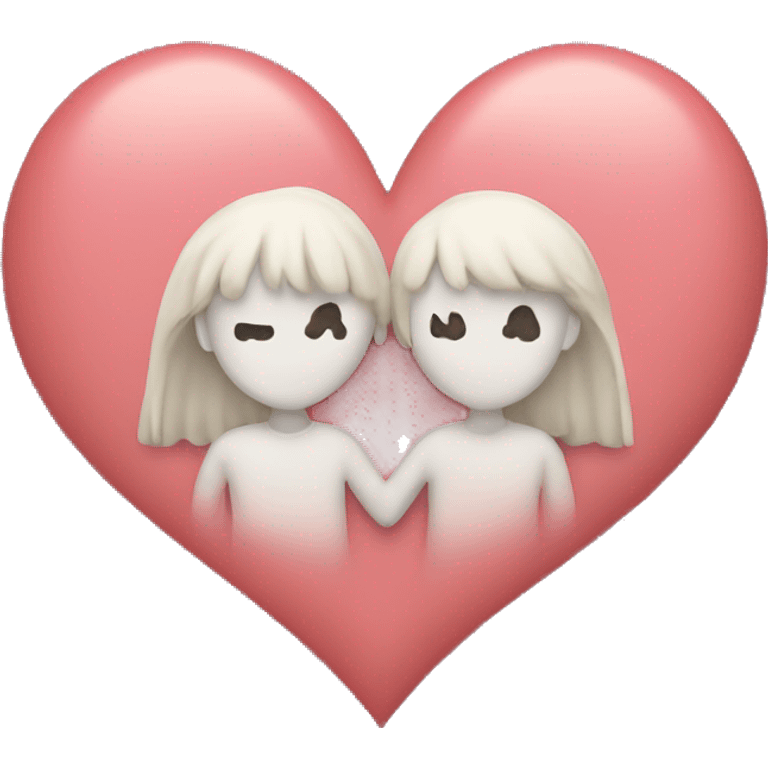 Wit mini heart joining together  emoji