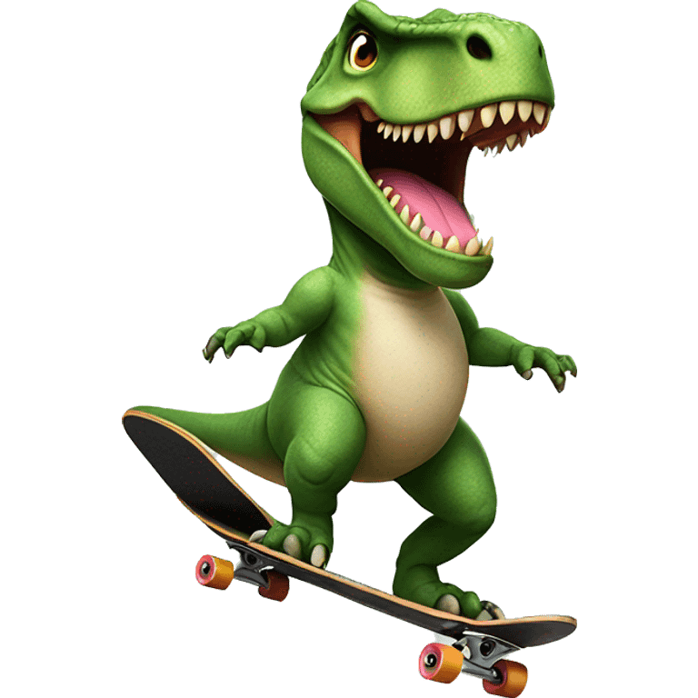 T-rex wearing a tutu on a skateboard  emoji