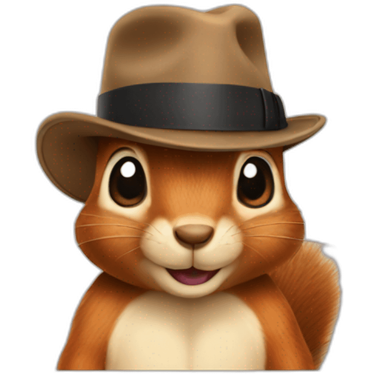 squirrel wearing fedora emoji