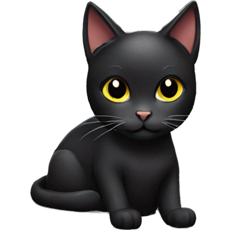 Black cat with a Christmas Hay emoji