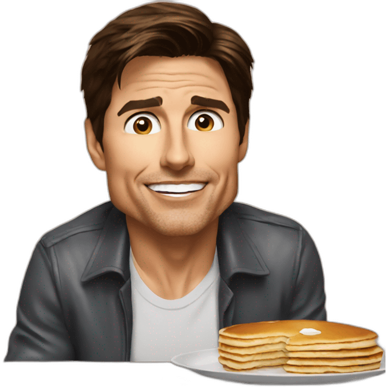 Tom Cruise eating pancakes emoji