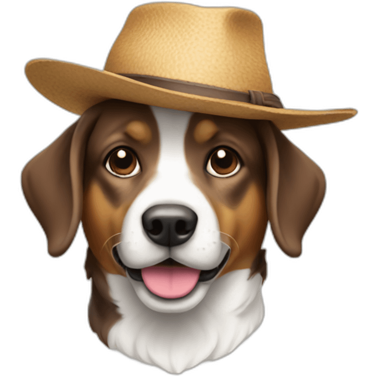 Chien avec un chapeau emoji