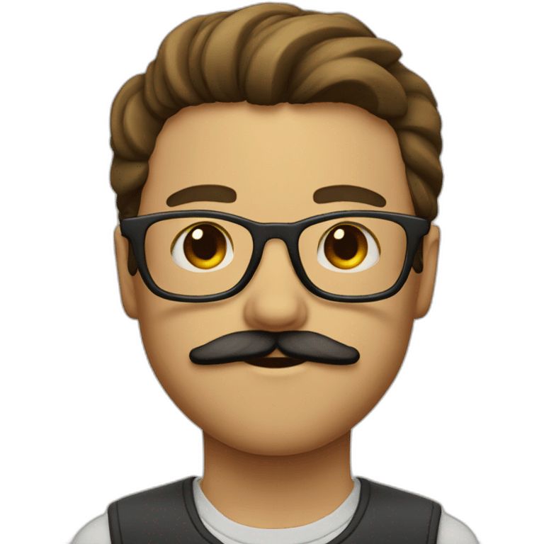 boy with a mustache and a beard with a pair of glasses emoji